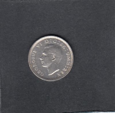 Beschrijving: 6 Pence GEORGIUS VI